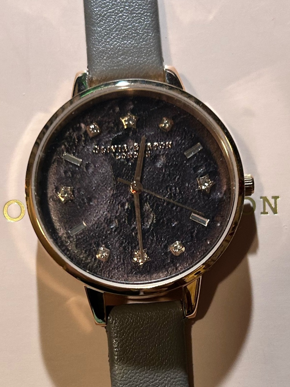 OLIVIA BURTON WATCH WITH 30mm Brown FACE WITH Coffee Brown Leather Band